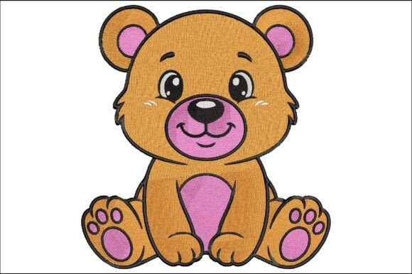 Cuddly Teddy Bear Embroidery Design