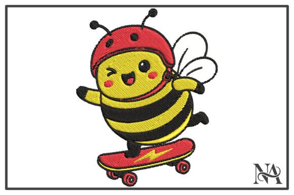 Cute Skateboarding Bee Embroidery Design Review