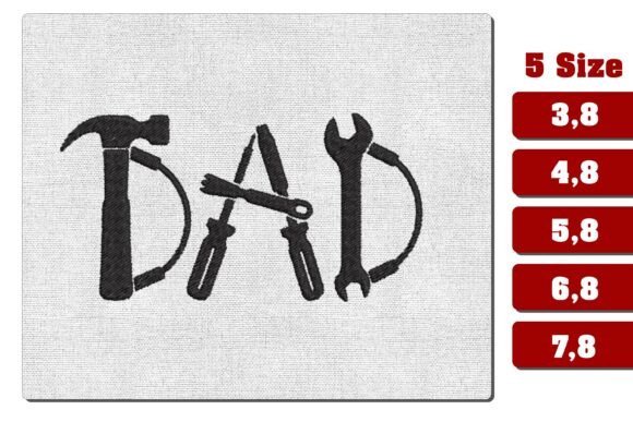 Dad Handyman Tools Machine Embroidery