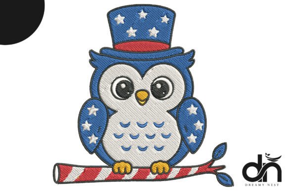 Patriotic USA Owl Embroidery Design Review