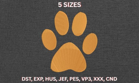 Paw Print Embroidery Pattern Art for Seasonal Gifts
