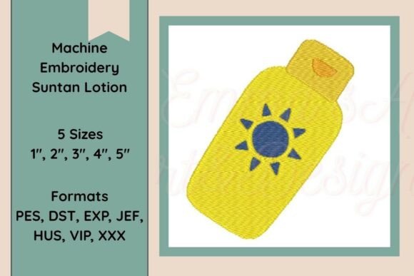 Suntan Lotion Embroidery Design Review