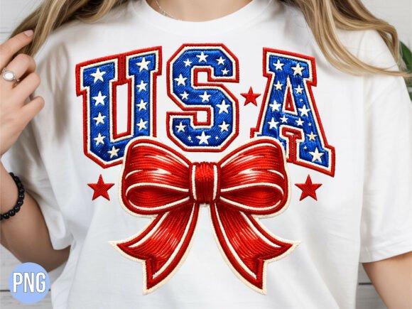 USA American Flag Embroidery Style PNG Review