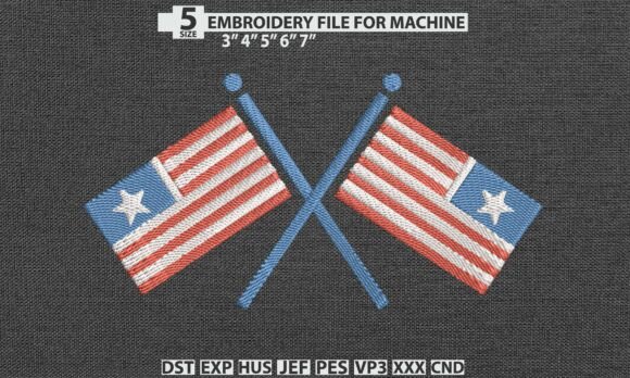 USA Flag DST PES Embroidery Design Review